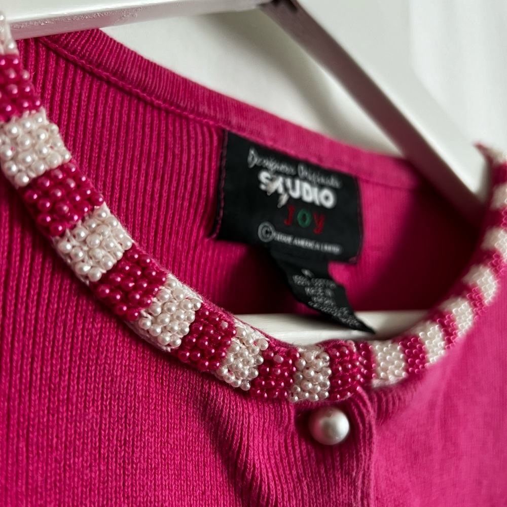 Vintage Beaded collar and cuff cardigan